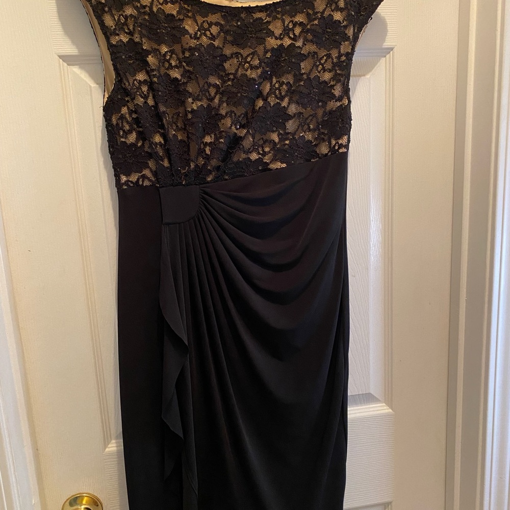Dress Black Special Occasion Holiday Party  Sophisticated  Evening Knee Length